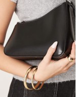 Durable asymmetric shoulder bag in black